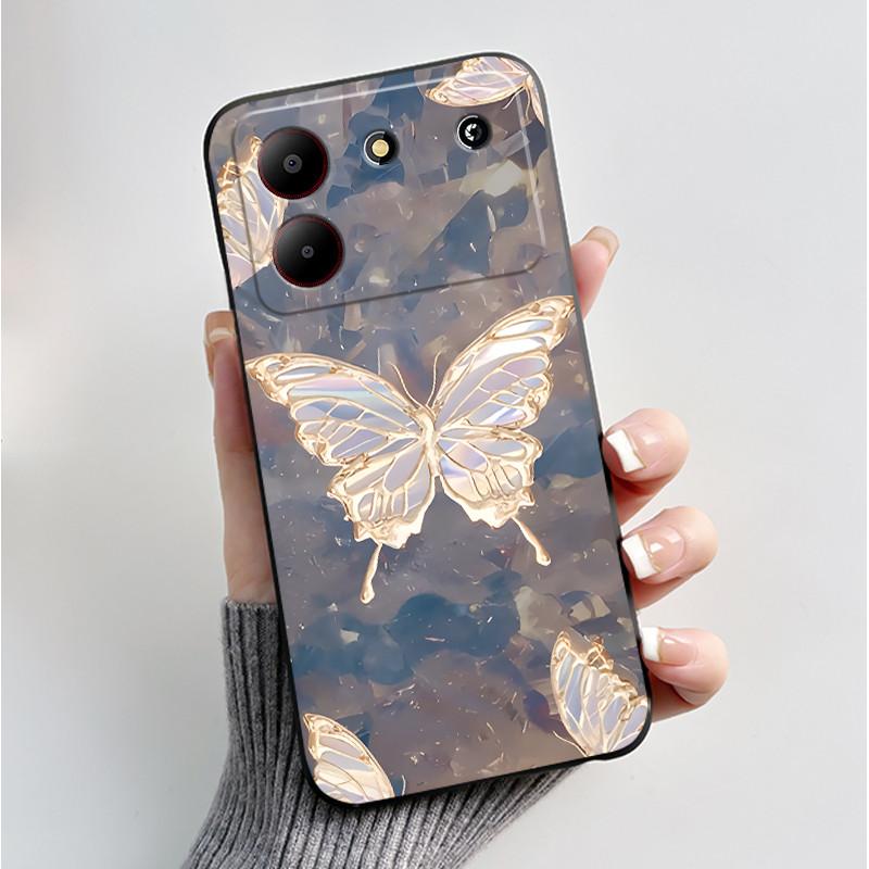 For ZTE Blade A54 Case Protective Soft Silicone Flower TPU Covers for ZTE BladeA54 4G Bumper For Blade A34 A 54 Phone Cases Bag