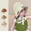Beach Lace Straw Hat Bow Children Panama Caps Korean Baby Straw Hat  for Kids