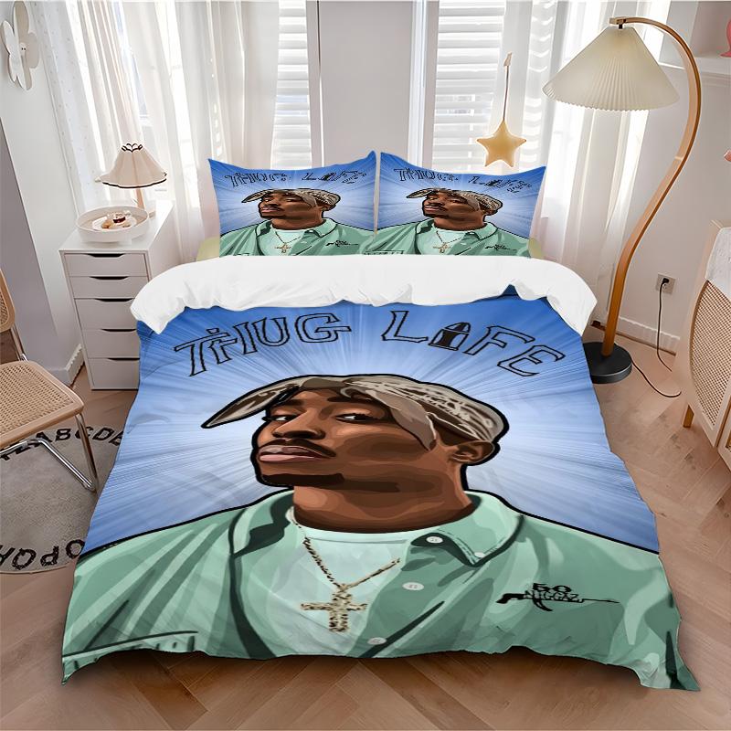 Thug Life Bedding 3 Piece Set Hd Print Duvet Cover Pillowcases For Teens Adult Bedroom Decoration Christmas Gift C9211183