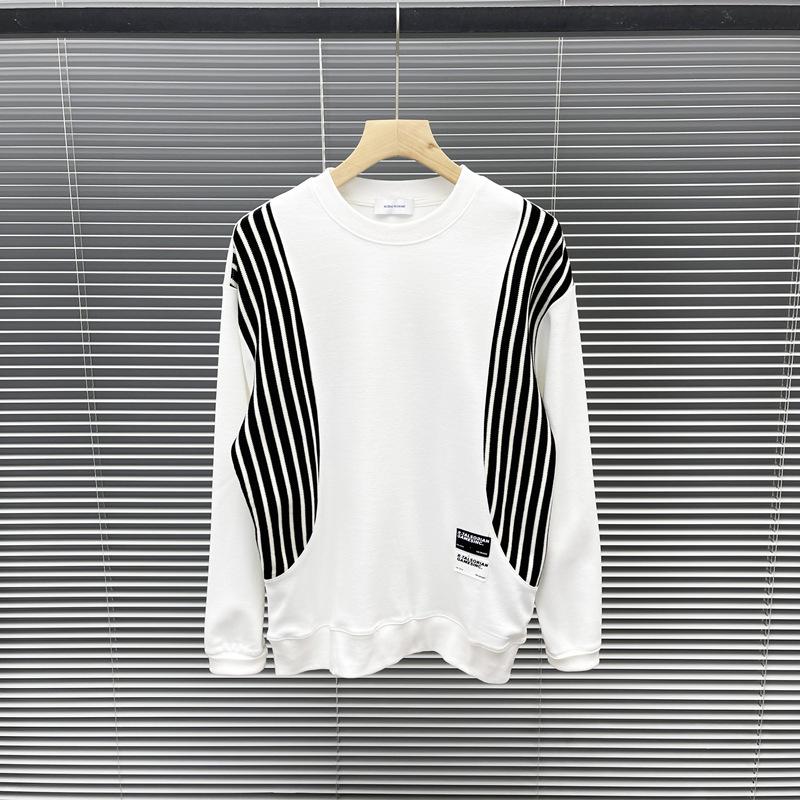 Мужской повседневный свитер и куртка в полоску с круглым вырезом и длинным рукавом