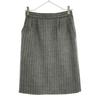 90s Wool Herringbone Midi Length Tight Skirt Women Used