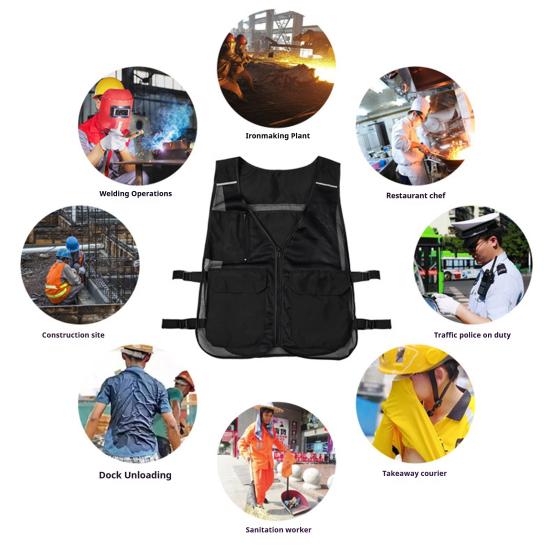 Охлаждающий жилет для мужчин и женщин, регулируемый, дышащий сетчатый ледяной жилет с 4 карманами, летняя прохладная куртка для жаркой погоды, для работы на открытом воздухе, рыбалки, велоспорта