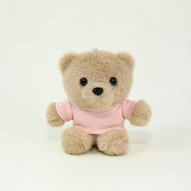 Teddy Bear Plush Toy Keychain With Printing For Gift And Decoration