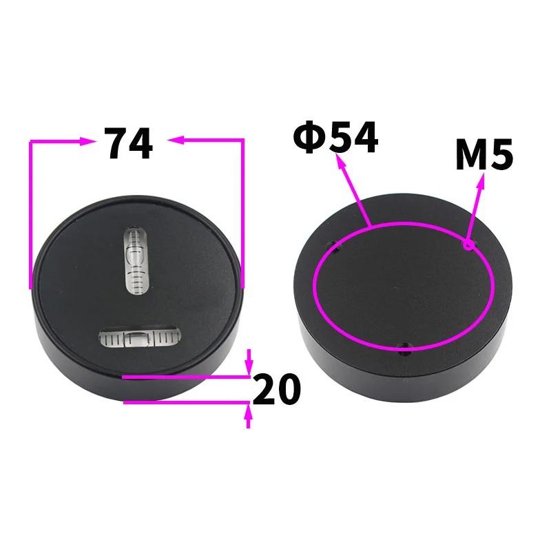 Т-образный двусторонний крановый спиртовой уровень с пузырьком из стекла, вертикальный двухосный горизонтальный измерительный инструмент, точность 9 мм/м, диаметр 74 мм