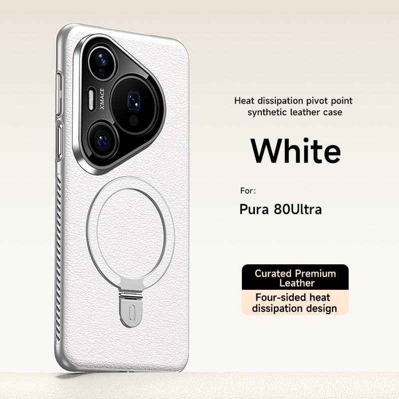 Кожаный чехол с магнитным кольцом-держателем для Huawei Pura 80 Ultra 80 70 Pro Plus, противоударный чехол с поддержкой беспроводной зарядки для Pura80 Pro Max