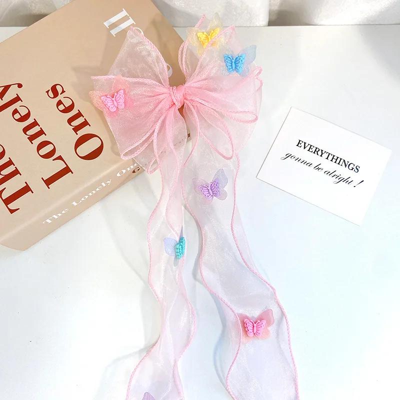 1 шт., заколка для волос в виде бабочки из сетчатой ленты для волос, милая заколка для волос для девочек, универсальная заколка для волос в виде утконоса, детские аксессуары для головных уборов