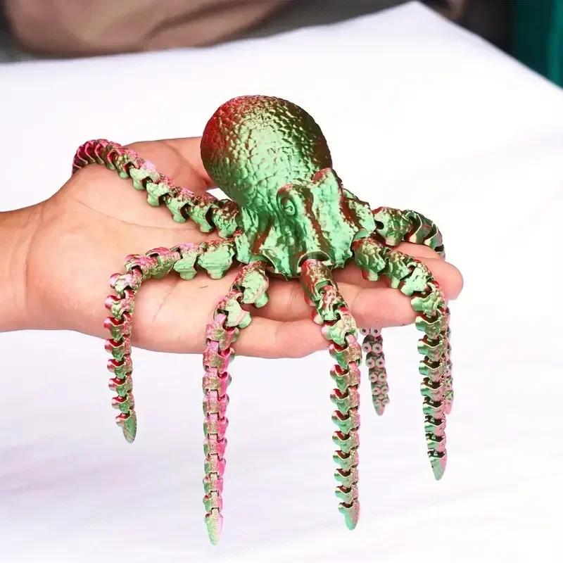 Новая 19 см 3D-печатная фигурка осьминога с гибкими суставами для домашнего офиса, декор стола, украшение для стола в виде животного из океана, идеальная подарочная игрушка