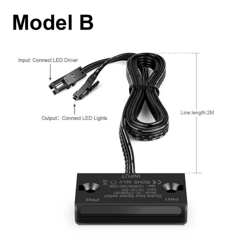 Выключатель с ИК-датчиком приближения для двойной двери 60 Вт DC12V-24V Выключатель светодиодной подсветки DIY Подсветка шкафа-купе Автоматическое включение/выключение