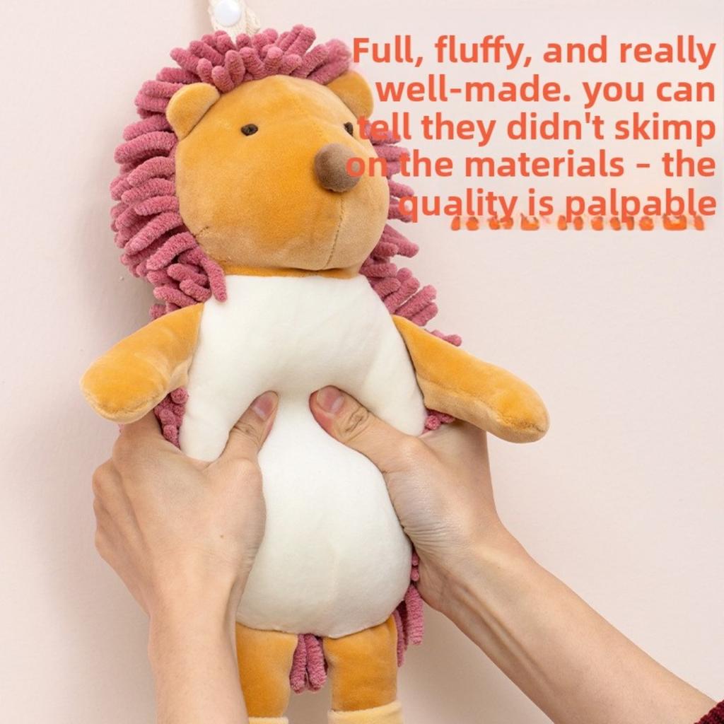 Cartoon Animal Shenier Hand Towel 2-in-1, Children and Adults Thick and Cute Hanging Hand Towel