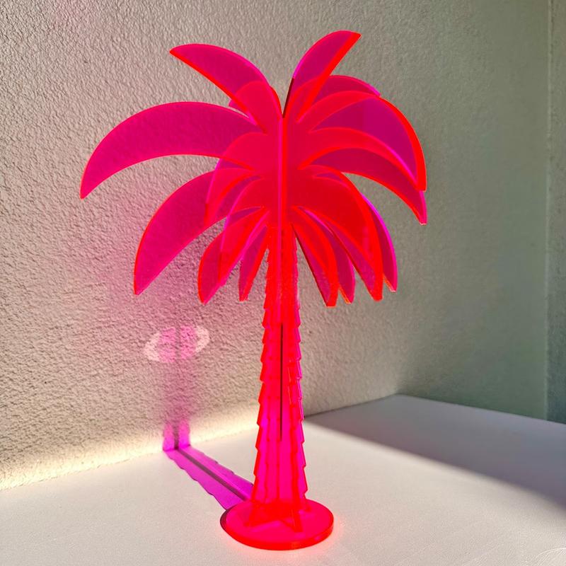 1PC Palm Tree Boho Vibrant Sculptural Decor Modern Acrylic Minimalist Decorative Space Neon Multicolour