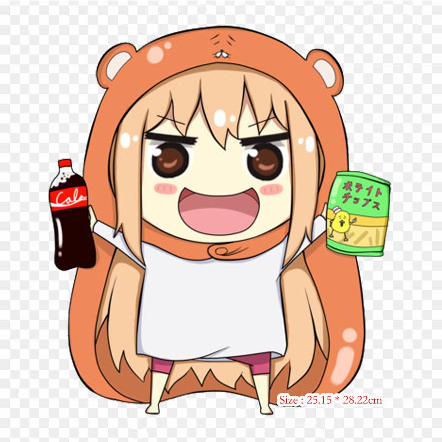 Chibi Umaru Chan Transparent Himouto Umaru-chan Anime Iron On Transfers Patch On Clothing DIY Washable T-Shirt Thermal Sticker On Clothes Patch
