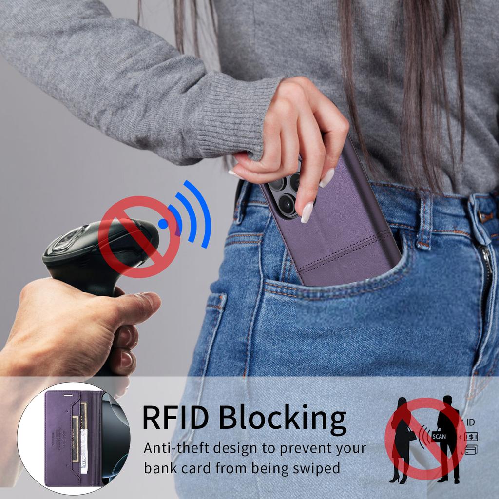 Luxury Leather Case for Samsung Flip Folio RFID Blocking Wallet Kickstand Protective Cover Holster For Samsung Galaxy S22 S23 S24 S25 Ultra Note20