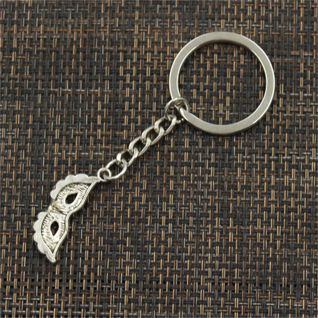 Fashion Party Mask Masquerade Mardi Gras 31x12mm Pendant 30mm Key Chain Bronze Men Gift Keychain