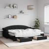 VidaXL Daybed with Trundle and Drawers Black 80x200 Cm Fabric 3197563