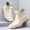 Men's Low Top Waterproof Non-Slip Rubber Rain Boots for Kitchen, Wear-Resistant Chef Shoes, Short Tube Rain Footwear for Car Wash & Takeaway.