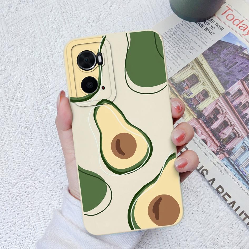 Phoone Case For OPPO A76 A73 A93 A74 A96 A78 A94 A8 A9X Cover Fashion Design Avocado Shockproof Screen Protector Matte Soft Silicone For OPPO Bumper