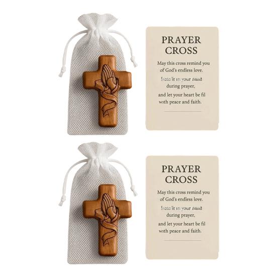 1/2Pcs Faith Fortitude Pocket Hug with Inspirational Card Portable Wooden Patriotic Faith Token Decoration Christian Religious Gifts