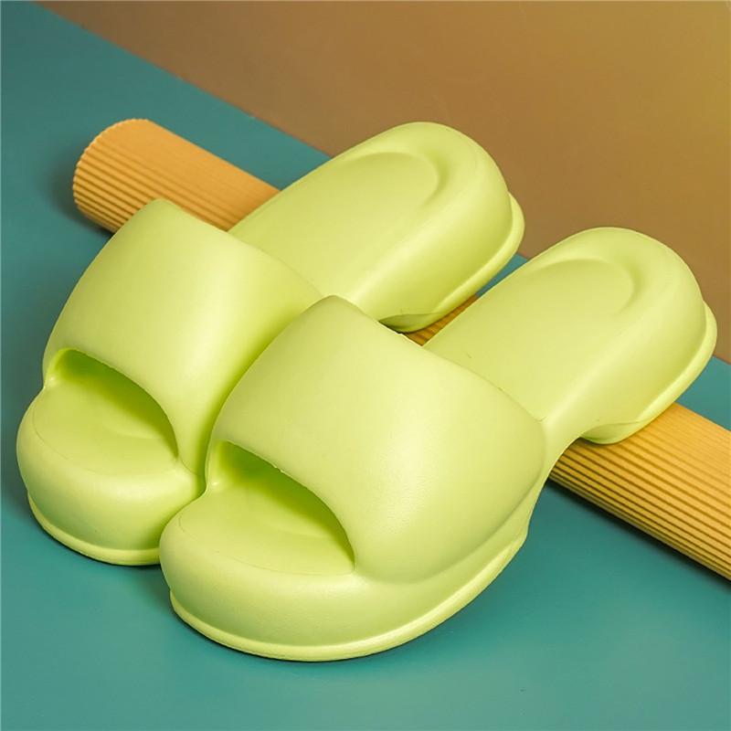 Модные летние женские шлепанцы на толстой подошве, уличные повседневные шлепанцы на платформе из ЭВА, нескользящие мягкие сандалии для ванной, модные женские туфли-облака