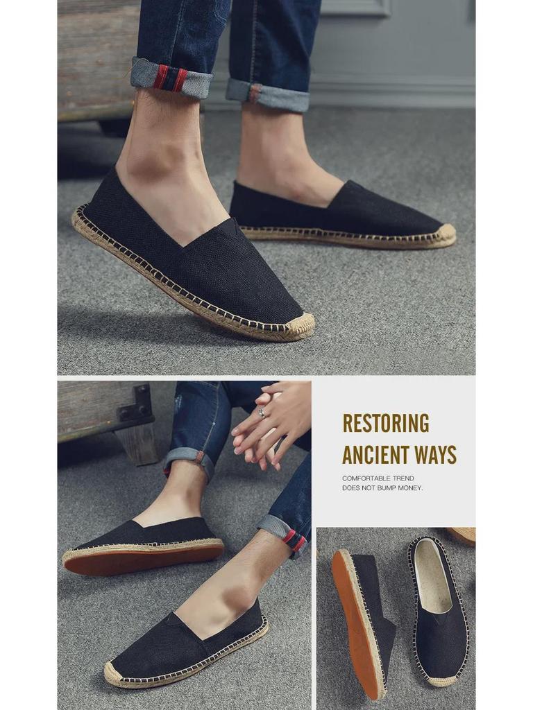 Retro Low-Top Espadrilles: Breathable, Sweat-Absorbing, Classic Loafers (Not Washable)