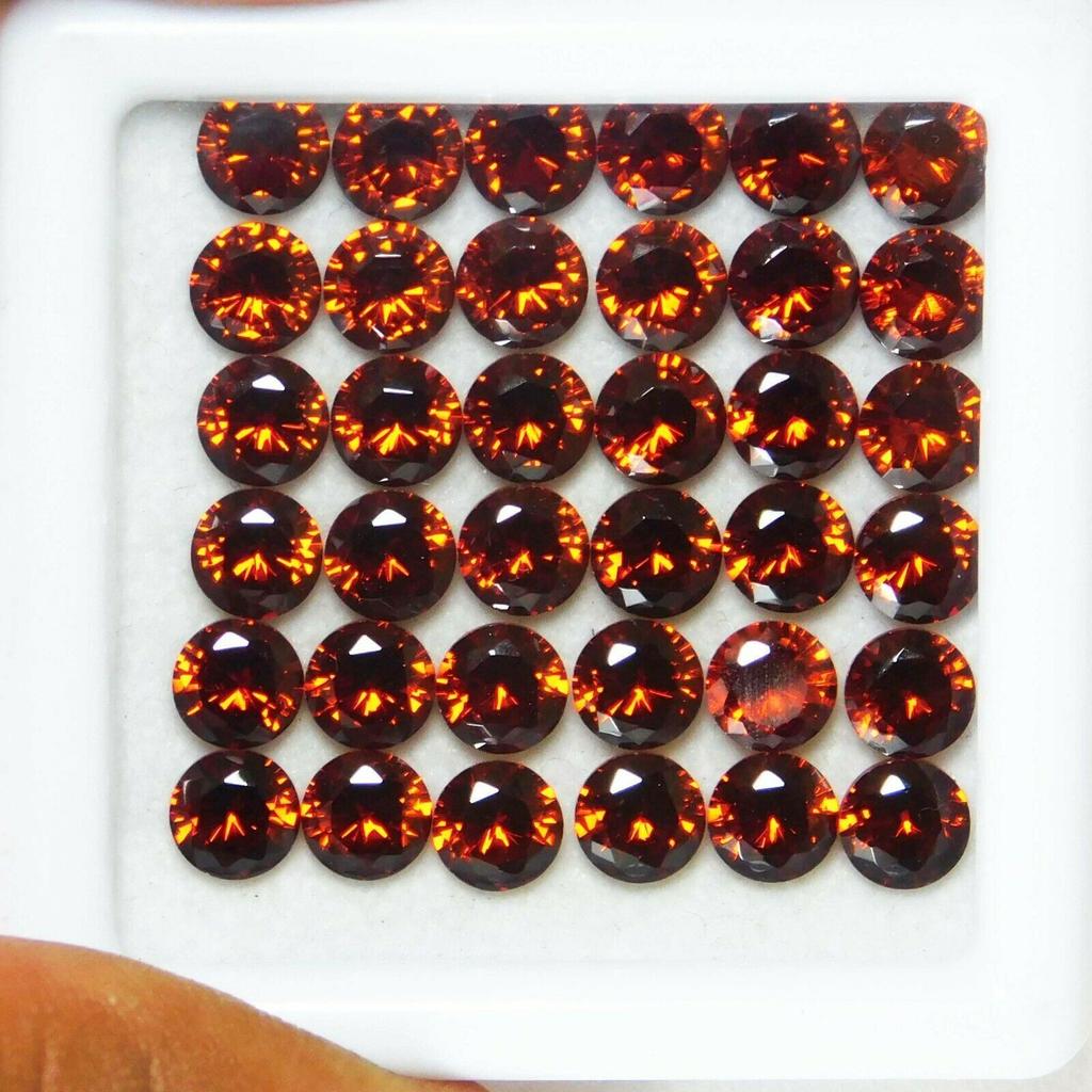 Natural Orange Sapphire Loose Gemstone Lot of 10 pcs Round Cut 5x5 mm September Birthday Birthstone