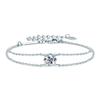 Lnngy Moissanite Bracelet Sterling Silver Certified Double Chain Bracelets for Women Charm Wedding Jewelry Gift