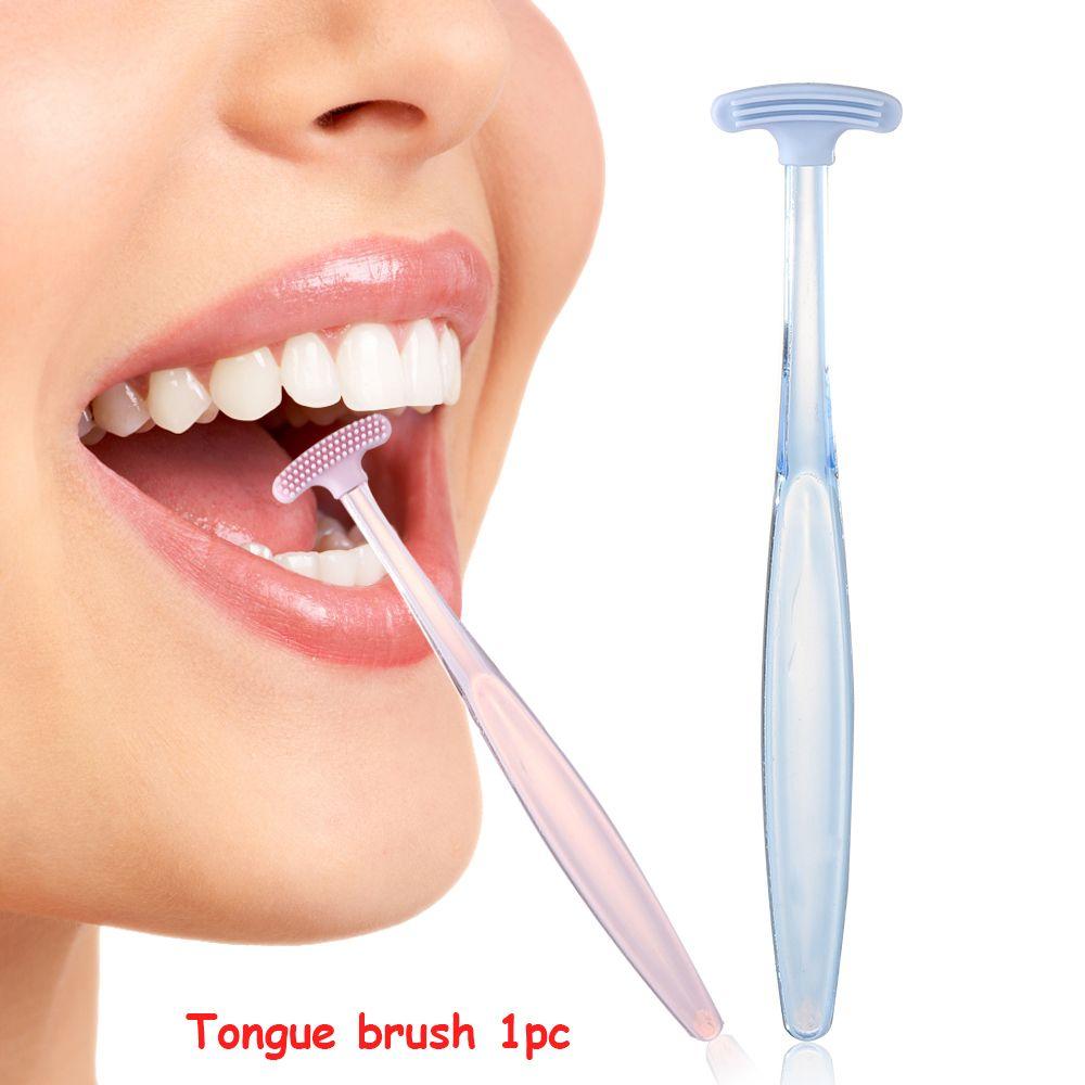Soft Silicone Bad Breath Hygiene Double sided Cleaner Brush Tongue Scraper  Oral Clean Dental Care