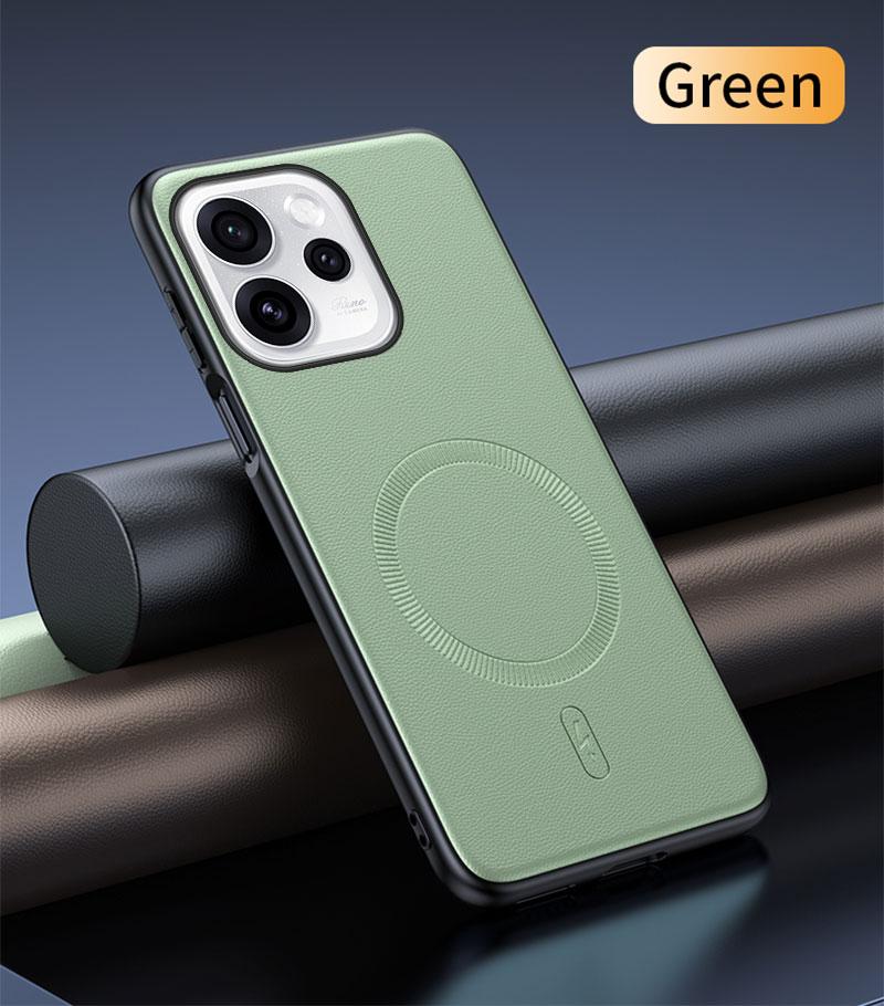 Чехол для Oppo Reno 15 Магнитный кожаный защитный чехол для Oppo Reno 15 Защита от отпечатков пальцев Нескользящий PC+TPU
