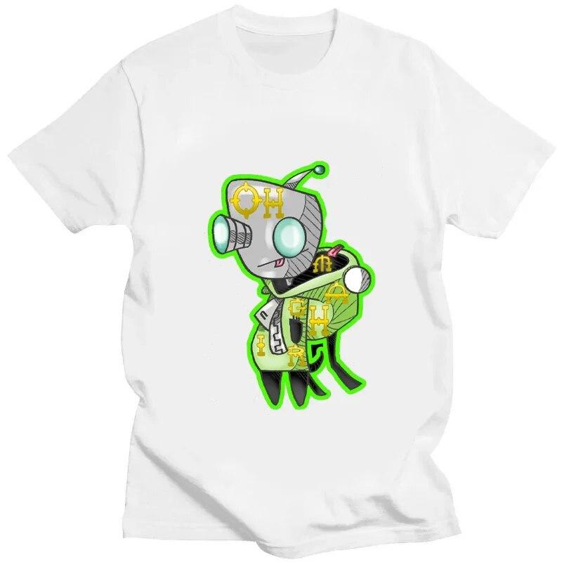 Футболка с рисунком «Захватчик Зим» Kawaii Zim Image, милая футболка с мультяшным принтом, унисекс, женская футболка в стиле ретро, ​​модная футболка для творчества с короткими рукавами