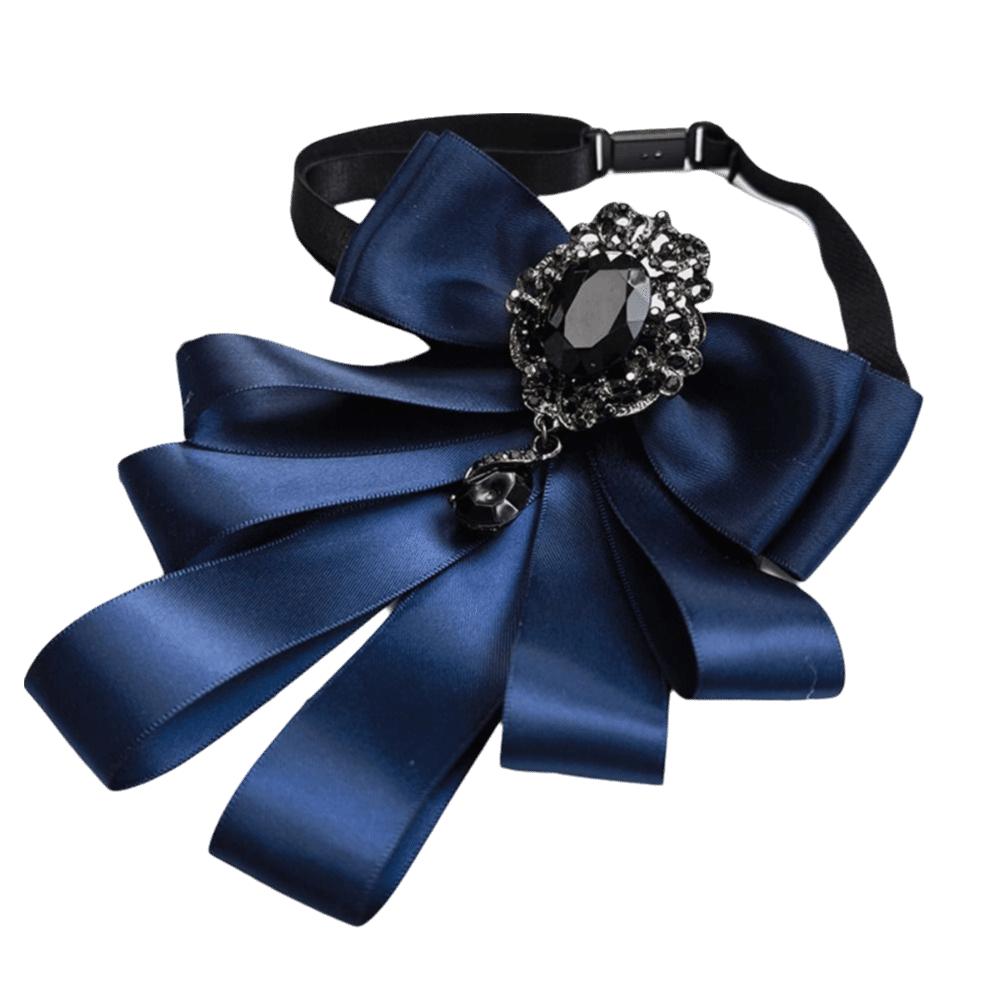Fabric Bowtie Crystal Neck Decoration Brooch Accessories Collar Flower Women Accessories