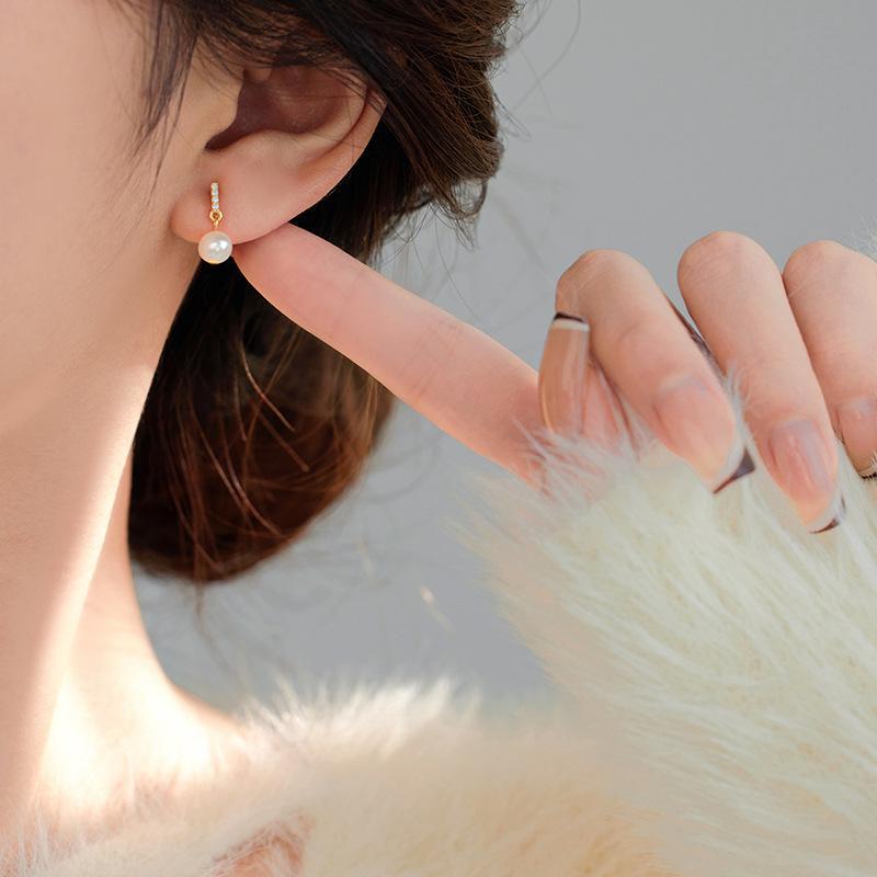 «Нежные серьги из серебра 925 пробы с жемчугом и бриллиантами для женщин»