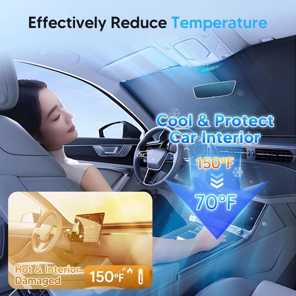 KUST Windshield Sunshade for Volkswagen VW Beetle Custom Fit Sunshade Window Sun Visor Foldable Blocks UV Rays and Keeps Your Car Cool 2012-2019