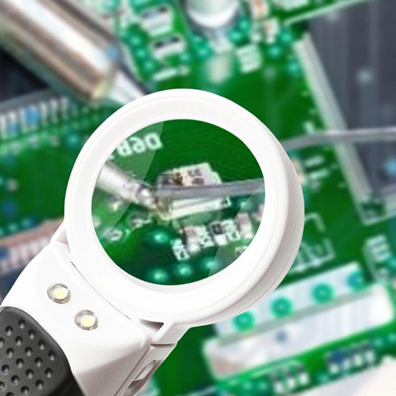 Светодиодная лупа 16X Лупа с подсветкой Маленькая лупа Портативная лупа для исследований, работы вблизи, рукоделия, для пожилых людей