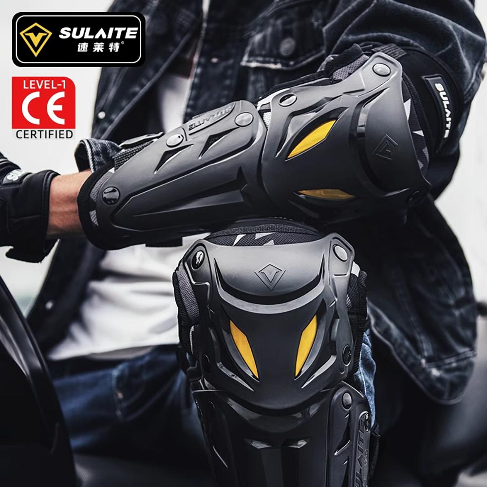 Sulaite Motorcycle Knee Guards Adjustable Mountain Bike Shin Pads For Adults, Atv Motocross Skateboard Protective Gear