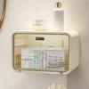Facial Towel Storage Box Non Perforated Wall Mounted Toilet Storage Box Bathroom Makeup Remover Cotton Box