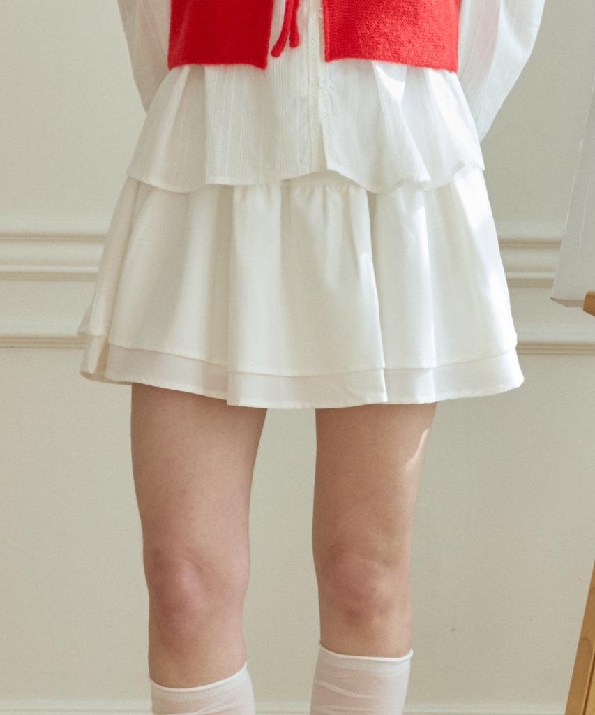 Pink Pineapple Simple Tiered Skirt_Ivory