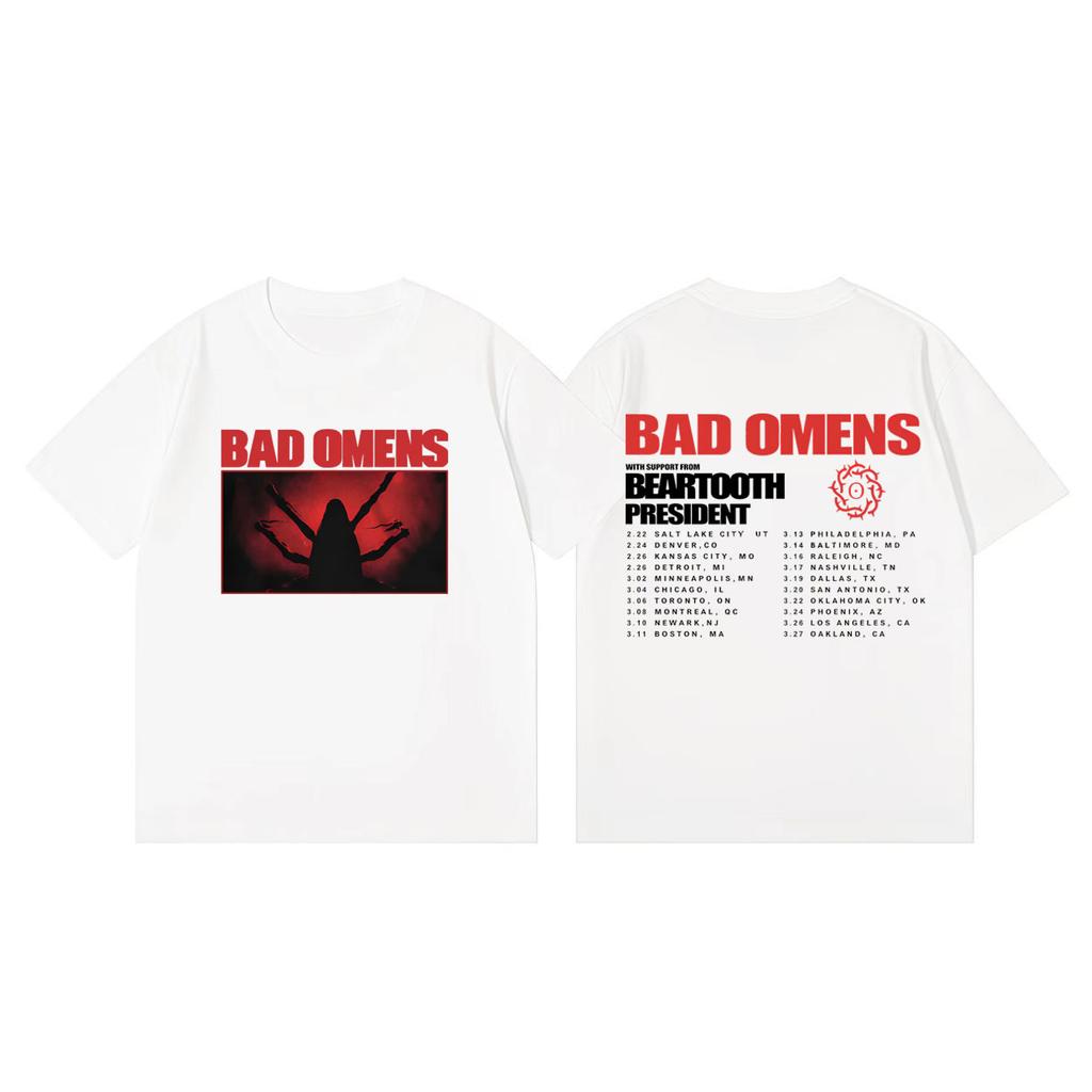 Bad Omens Tour 2026 Merch Tshirts Men Women Clothing Fashion Rock Tshirt Summer Casual Loose Short Sleeve Tshirts Streetwear