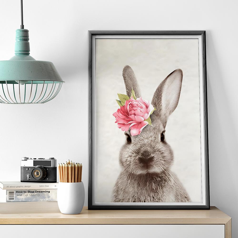 1 шт. Горячая банка Eckart Wow The Animals Rabbit Bubble Gum Art Poster HD Posters Home Room Bar Cafe Decor Art Wall Painting Picture