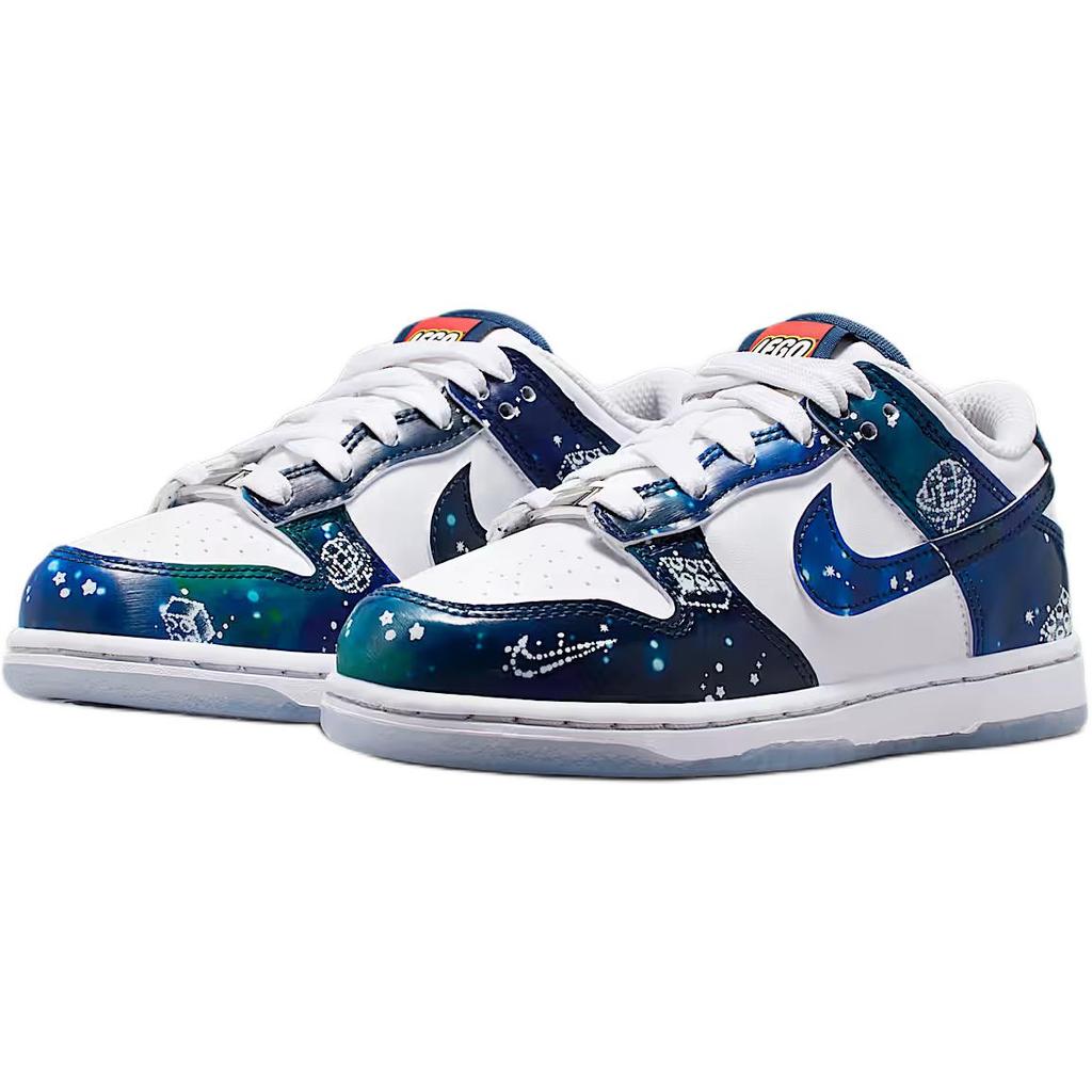 LEGO x Nike Dunk Low топ Детские скейтбордические кроссовки Белый Синий Дети Возраст 3 7 лет IM1447-100
