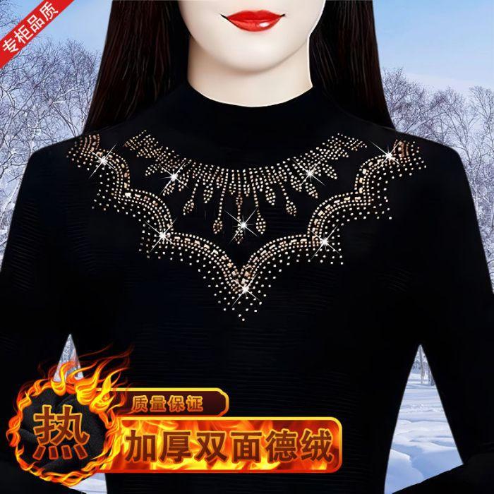 Осень и зима Немецкая бархатная базовая рубашка 2025 новая омолаживающая и стройнящая полуводолазка внутренний термотоп