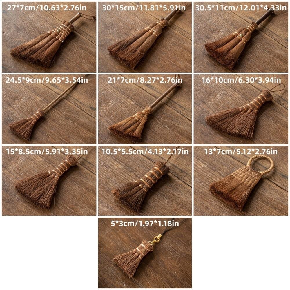 Handmade Palm Hair Brush Traditional Mini Whisk Broom Durable Tea Ware Scrubber Tea Accessories