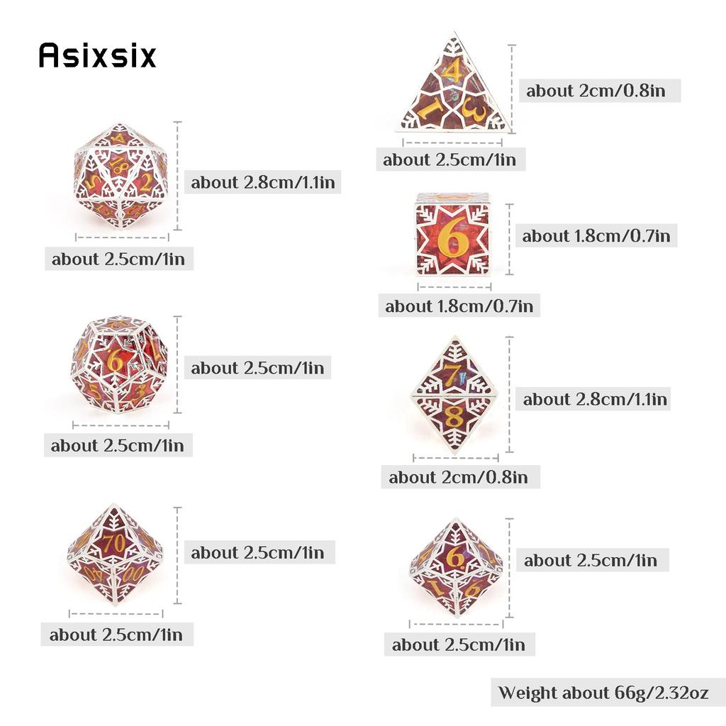 7 шт., красная снежинка, смола, золотой номер, многогранные кости с острыми краями, подходят для ролевых ролевых игр, настольная игра