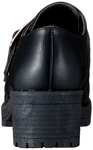 Женские туфли-монки San-A Plus, платформа, каблук 5 см, одинарная пряжка, 3583, женские, черные, размеры 23,5 см-24,0 см