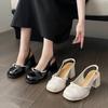 Spring and Summer New Gentle Style Thick Heel Mary Jane Shoes