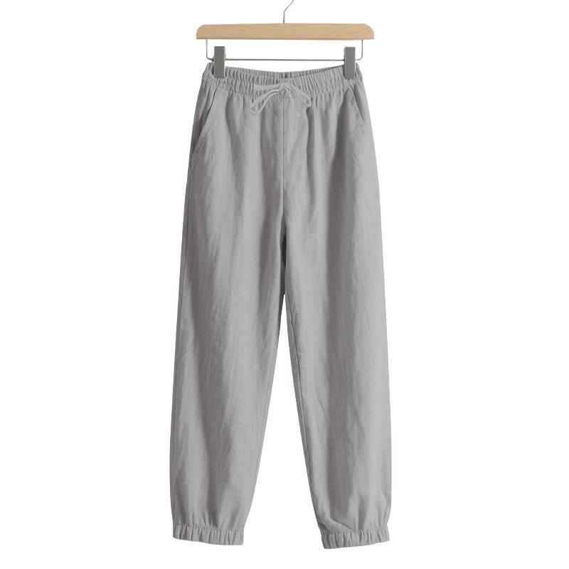 Четыре Сезона Пляжный Тренд Мужские Свободные Льняные Большого Размера Повседневные Спортивные Леггинсы Мужские Брюки