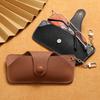 Portable Handmade Pu Leather Glasses Bag With Lanyard Hanging Sunglasses Case