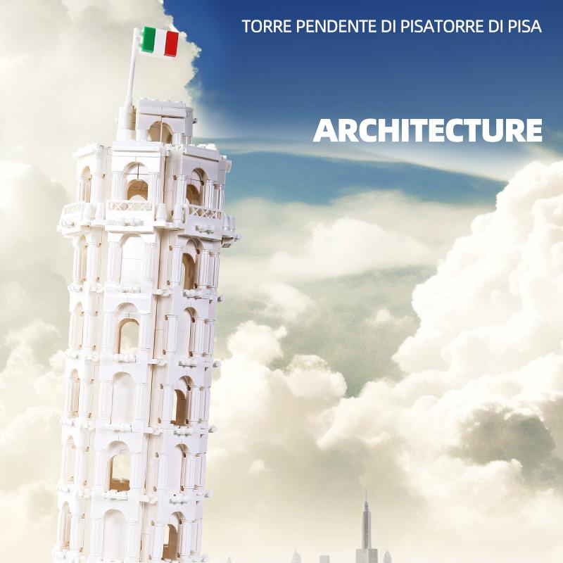 World Famous Historical Culture Architecture Creative Building Block Leaning Tower Of Pisa Italy Model Construction Brick Toys