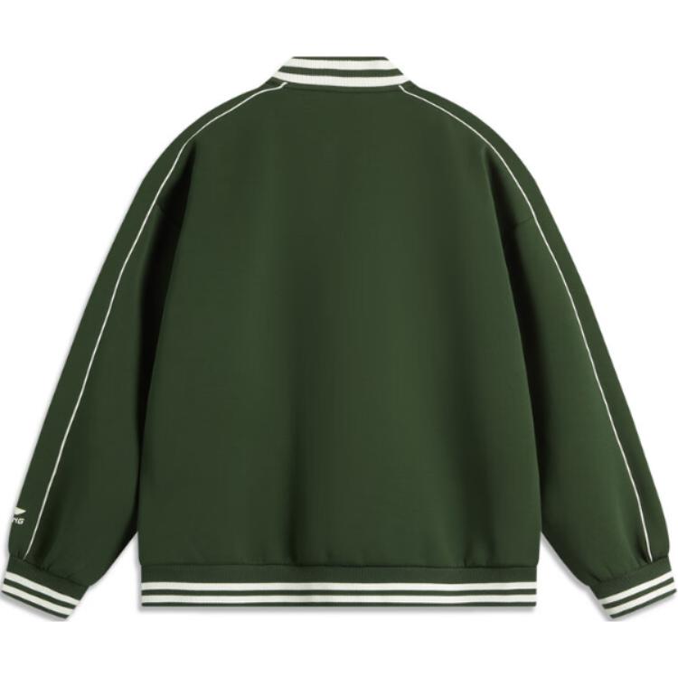 Li Ning Sports Lifestyle Series High Street American Vintage Удобная универсальная толстовка с капюшоном с цветными блоками Унисекс с капюшоном Seaweed-зеленый AWDUF67-1