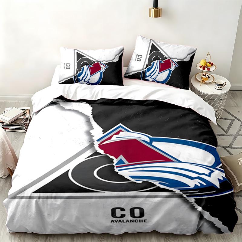 Colorado Avalanche 3pc set Perfect for bedroom use Comfortable bedding set includes a duvet cover and two pillowcases Ideal birthday or Christmas gift
