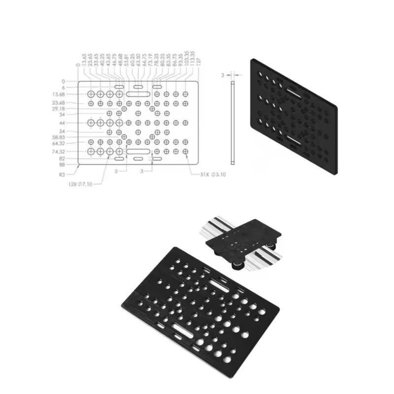 Детали 3D-принтера 20-80 мм Набор портальной пластины V-образного паза с 6 колесами для черного алюминиевого V-образного паза Набор Solid V POM для деталей станка с ЧПУ