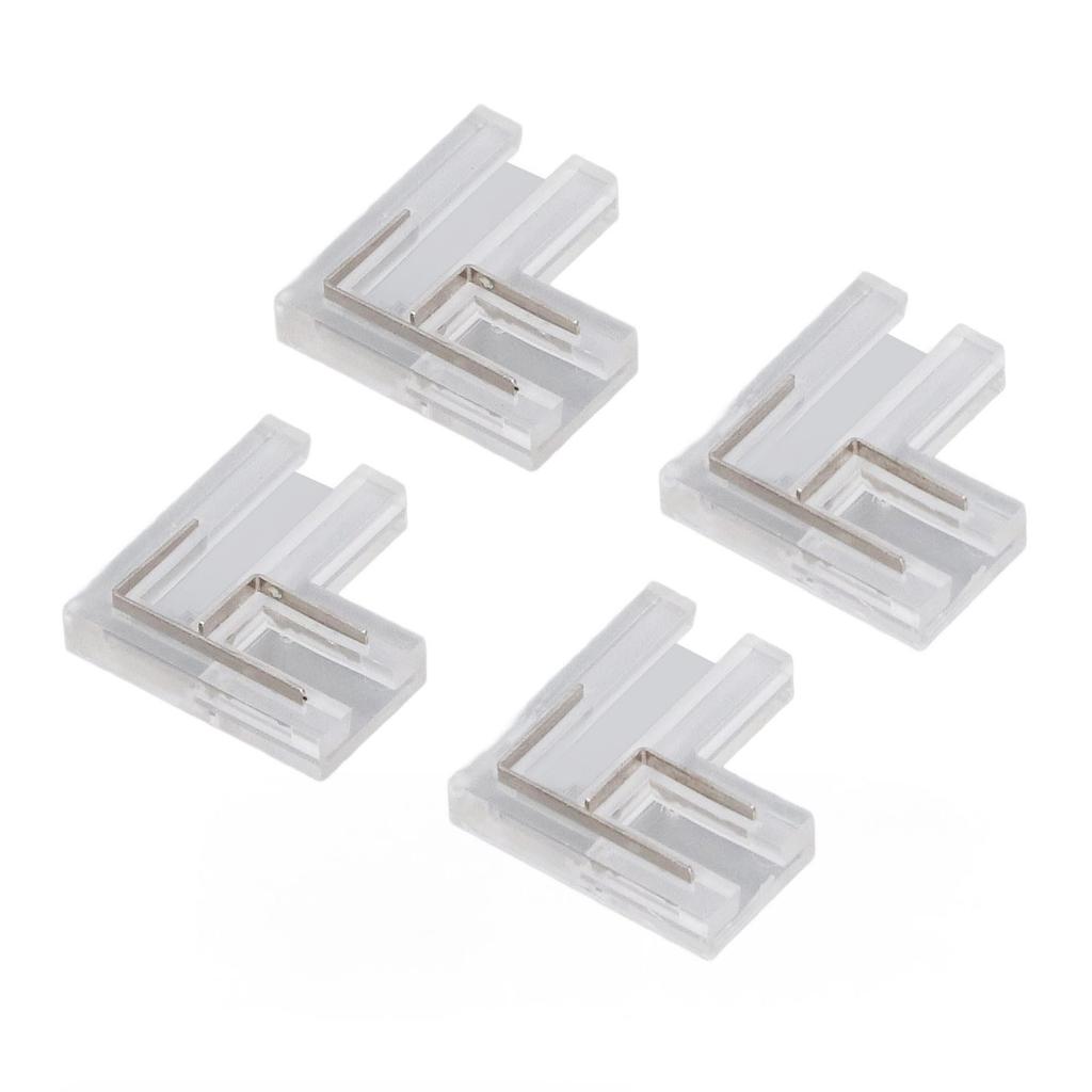 20Pcs FCOB COB Connector Transparent L Corner Shaped 8mm 0.31in 2 Pin V+v‑ Single Color LED Strip Connector
